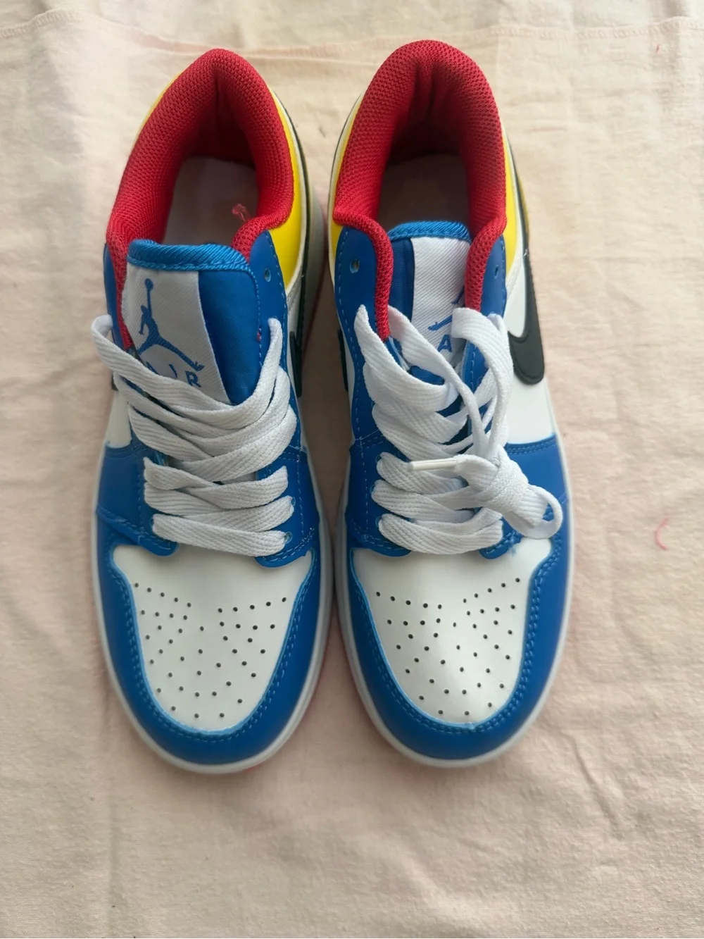 Kids Multicolor Basketball Sneakers - Blue White Red